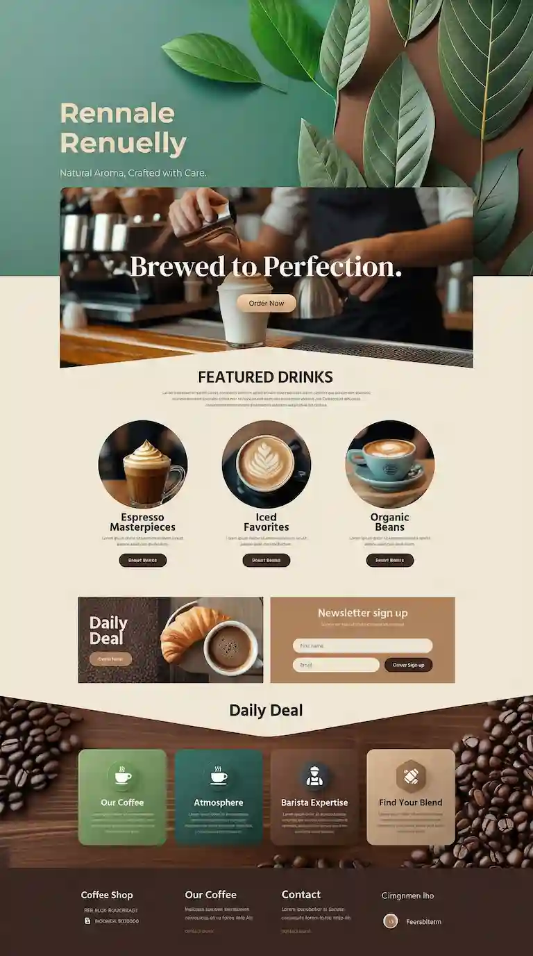 Webdesign von einem Cafe
