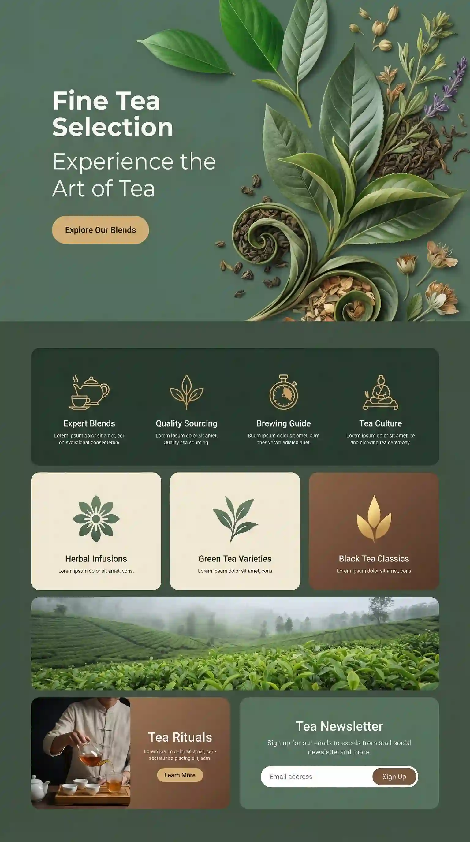 Webdesign von eine Tee ecommerce shop 